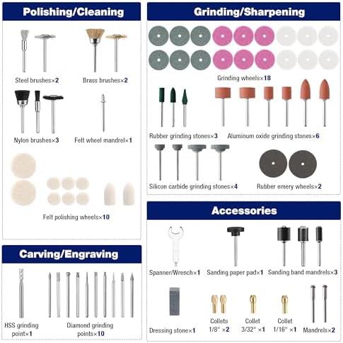 WORKPRO 530-Piece Rotary Tool Accessory Kit, Rotary Tool Bits for Easy Cutting, Grinding, Sanding, Polishing, Cleaning, Drilling, Carving and Engraving