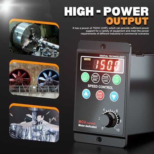 Generic 750W 1HP VFD, AC 110-220V Variable Frequency Drive, Single Phase to 3 Phase Converter for Speed Control of Spindle Motor, Lathe Motor, HVAC System, CNC Machine, Milling Machine More
