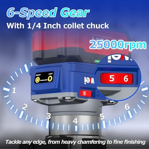 NANWEI Router Tool, Cordless Router for Woodworking with 6.0Ah Battery, Wood Router for DIY & Professional Use