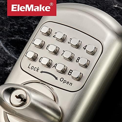Bravex Keyless Deadbolt Keypad Entry Door Lock Zinc Alloy Sabbath Lock 100% Mechanical Shabbos Lock- No Risk of Low Power, Silver