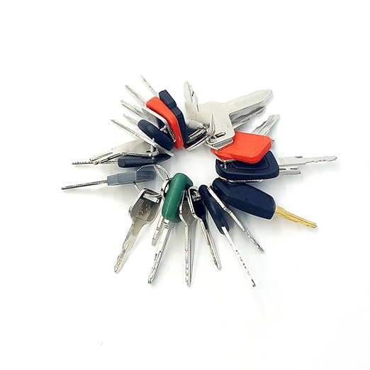 24PCS Heavy Construction Equipment Keys Set,Machinery Operator Ignition Keys Compatible with Hyundai Volvo Caterpillar Case JD JCB Bobcat Hyster Daewoo Kubota Komatsu Lucas Takeuchi Hitachi JLG