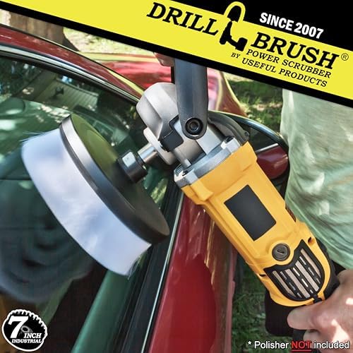 Carpet Cleaner Scrub Brush for Polisher - 7 Inch Soft White Drill Brush