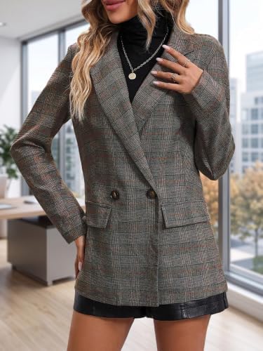 Mina Self 2026 Women's Fall Plaid Blazer Houndstooth Jacket Business Casual