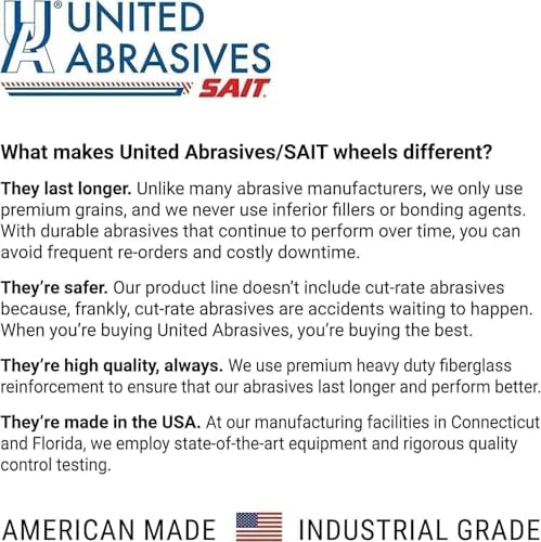 United Abrasives-SAIT 22068 Saitech™ High Performance Cut-Off Wheels (Type 27/Type 42 Depressed Center) 4" x .045" x 5/8", 50-Pack