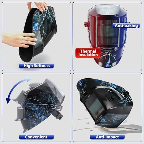 Solar Battery Powered 3.94''X1.93'' Large View Wide Shade 4/9-13 for TIG MIG ARC Cool Welder Mask Hood Helmet