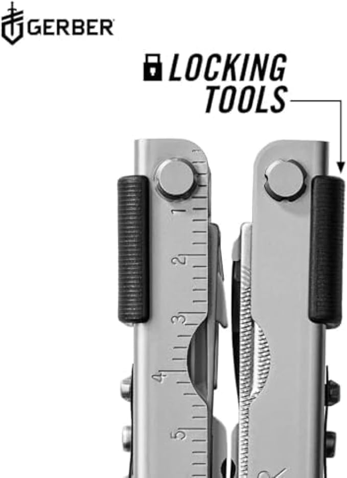 Gerber Gear Multi-Plier 600 Blunt Nose Multitool with 14 Tools - Includes Knife, Pliers, Nylon Sheath & More - Made in USA - Stainless Steel Tool