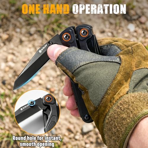 BIBURY G10 Handle Multitool – Lightweight, One-Hand Folding Pocket Knife