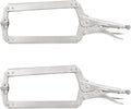 2 Pack 18 Inch C Clamp Locking Pliers,Locking C Clamp, Adjustable Nickel Plated C Pliers For Wood Working, Welding, Electrician Maintenance and more, by GENHAKON