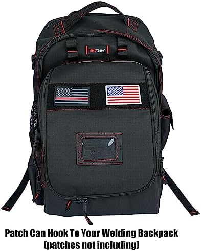 MELOTOUGH Welding Tool backpack for Tools and Helmet Extreme Gear Pack with Large Capacity Helmet Holder Luggage Storage Bag (Black)