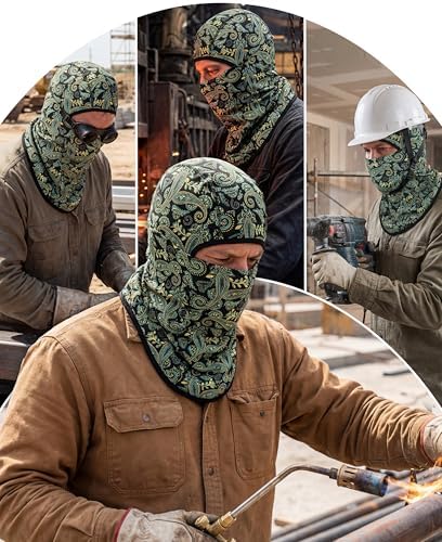 BOCOMAL FR Balaclava with Face Mask Flame Resistant 5.5oz Lightweight 100%C
