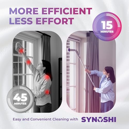 Synoshi PRO Electric Spin Scrubber Long Handle – Cordless Shower Scrubber