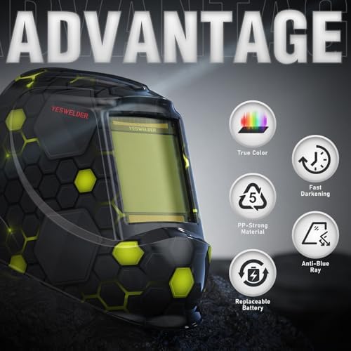 YESWELDER Auto Darkening Welding Helmet, Large View, LYG-M800H-A