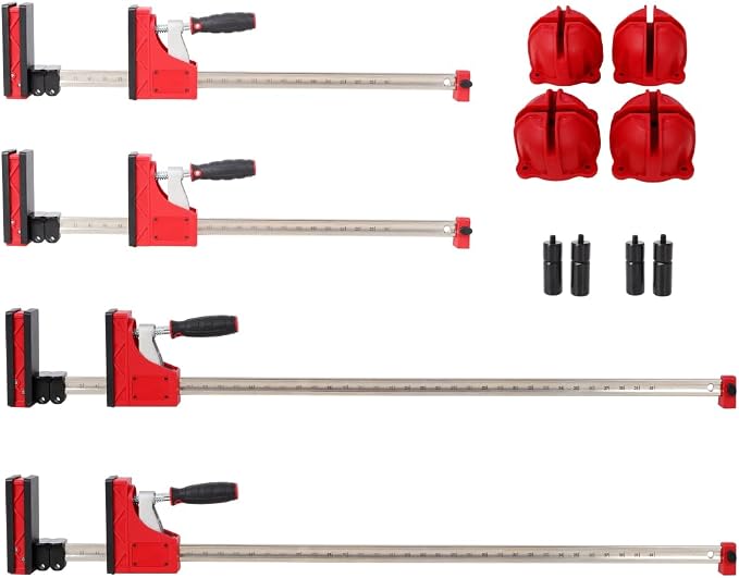 Parallel Clamp Kits, 12PCS Woodworker Tools Set, 24 Inch Parallel Clamps 2pcs, 40 Inch Parallel Clamps 2pcs, 2 Inch Bench Dogs 4pcs, Framing Blocks 4pcs, Heavy Duty Framing Tools for Cabinet Making