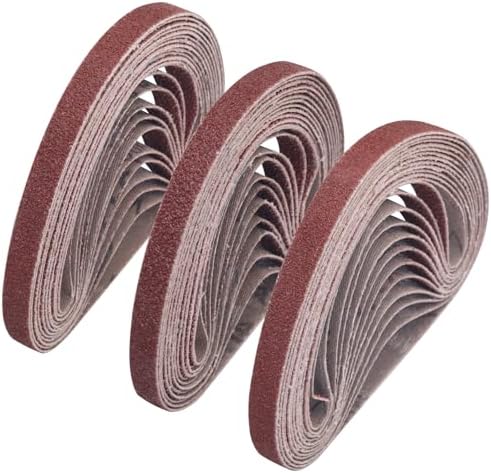 3/8 x 13'' Sanding Belts for Air Belt Sander 12Each of 40/60/80 Grit 36Pack