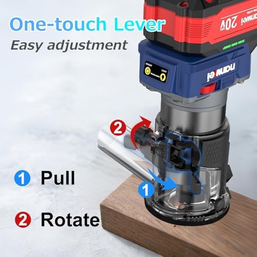 NANWEI Router Tool, Cordless Router for Woodworking with 6.0Ah Battery, Wood Router for DIY & Professional Use