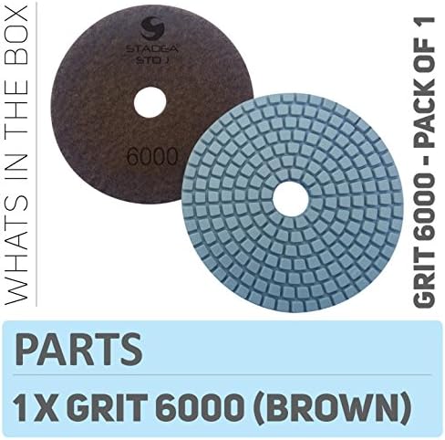 PPW111D Diamond Polishing Pads 4 Inch - For Concrete Terrazzo Marble Granite Countertop Floor Edge Wet Polishing, Grit 6000