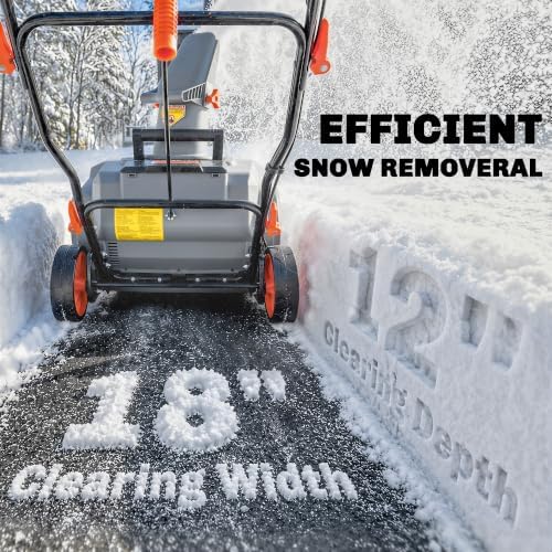 Outsunny 40V 18" Cordless Snow Blower with PU Auger, 1400W Brushless Motor