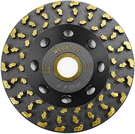 Megatron 4" Diamond Cup Grinding Removing Disc Wheel for Concrete, Paint, Epoxy, Glue and Mastic with CDB New Technology (Megatron 4")