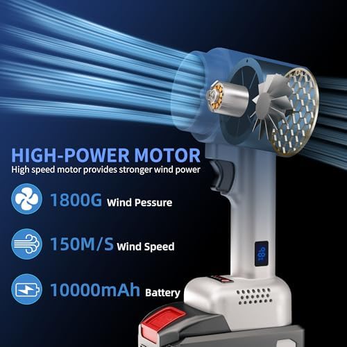 Cordless Handheld Car Dryer Blower, 1800G 335MPH Air Duster