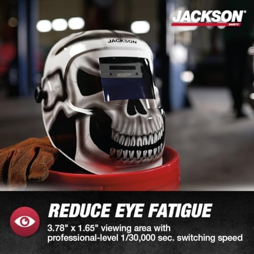 Jackson Safety Premium Graphic Welding Hood with ADF - Ultra Lightweight Auto Darkening Welding Helmet - ANSI Z87.1 (Multiple Styles)