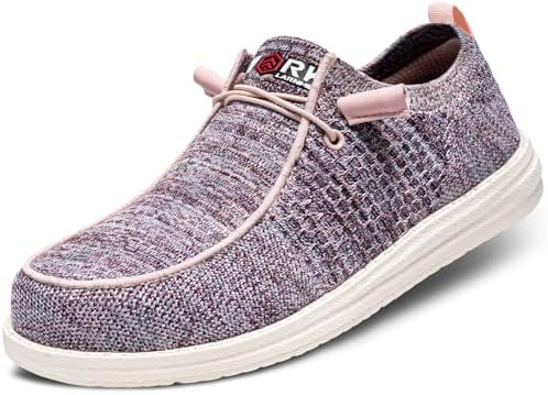 LARNMERN Steel Toe Loafers Women Slip On Work Safety Shoes Walking Sneakers