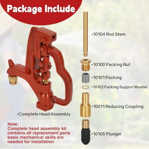 Y34 Complete Head Assembly Kit Fits for Woodford Y34 Yard Hydrant, Replacement Model RK-Y34HA, Frost Free Outdoor Faucet Repair for Outdoor Garden Yard Faucet Fix Leaks