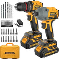 21V Brushless Combo Kits 3/8" Cordless Drill & 1/4" Impact Driver