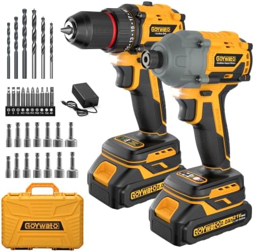 21V Brushless Combo Kits 3/8" Cordless Drill & 1/4" Impact Driver