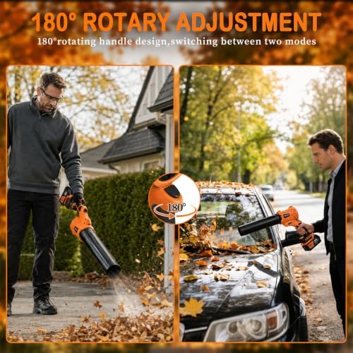Cordless Leaf Blower Lightweight Handheld Blowers for Lawn Care, Orange