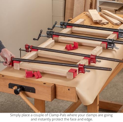 Woodpeckers Clamp Pals, 12 Pack, Woodworking Clamp Pads, Prevent Stains & Dents, Universal Fit for Bar Clamps & Pipe Clamps