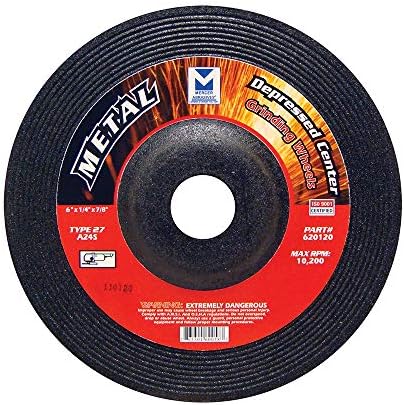Mercer Industries Depressed Center Grinding Wheel, (25 Pack), 6" x 1/4" x 7/8"