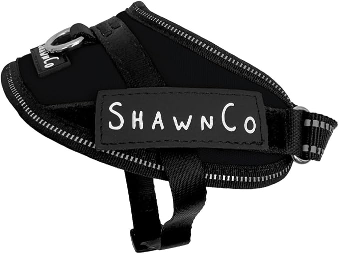 ShawnCo Essential Pro Dog Harness, No-Pull Pet Vest with Removable, Reflective Side Patches, Adjustable and Padded Harness for Small, Medium and Large Dogs (Midnight, XS)