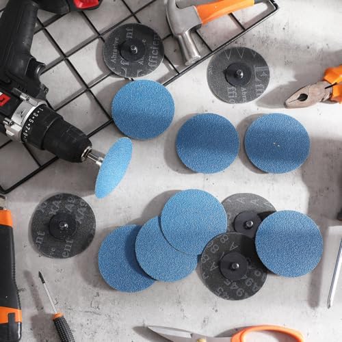 Landical 150 Pcs 3 Inch 40 Grits Sanding Discs Quick Change Zirconia Lock Sanding Disc for Die Grinder Surface Strip Grind Polish Finish Burr Rust Paint Removal