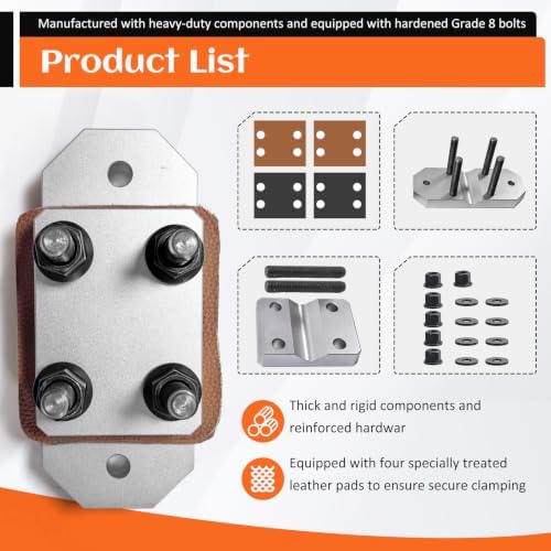 Professional Grade Heavy Duty Barrel Vise Tool, Aluminum Barrel Clamp with Leather Inserts, Universal Barrel Vise Clamp Surface Protection Design, Fits 0.67”–1.375” Outside Diameter Barrels (silver）