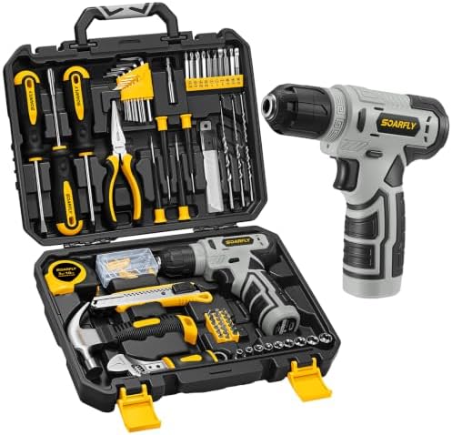 157-Piece Tool Set, 8V Cordless Drill Set, Hand Tool Kit for Men and Women