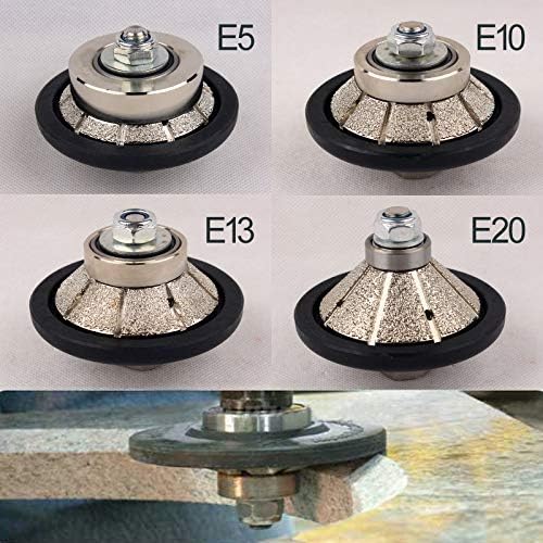 Raizi 3/16 inch Demi Bullnose Half Bullnose Diamond Hand Profile Wheel Router Bits 45 Degree Bevel Edge for Granite Concrete Marble Countertop Edge (E5)
