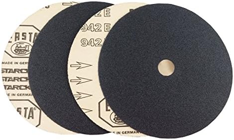 Starcke Premium 7 Inch Heavy Duty Cloth Sanding Discs - 7/8" Hole Bolt On Attachment Black Silicon Carbide - for Stone, Metal, Auto Body Repair, Paint, and Plastics (50 Pack, 120 Grit)