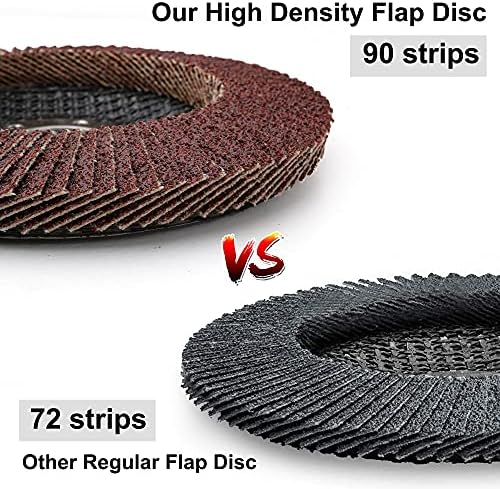 LotFancy 20PCS Flap Discs 4 1/2 for Angle Grinder, Type 29, High Density Jumbo Sanding Disc, 40 60 80 120 Grit Grinding Wheels, Aluminum Oxide Abrasives, 4.5" x 7/8"