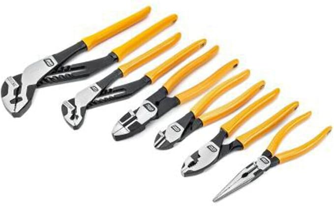 GEARWRENCH 6 Piece Dipped Mixed Material Plier Set - 82204-06