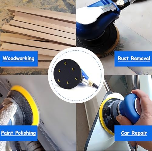 5" Professional Orbital Sander, Dual Action Palm Sander for Auto Body Work, Hook and Loop Vacuum System