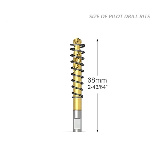 6PCS Pilot Drill Bits Set with Titanium -Plated, 1 Extra Spring and Wrench, Replacement Central Drill Bits for Hole Saw, Ideal for Steel, Metal etc.