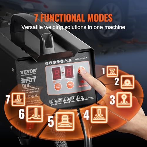 VEVOR Stud Welder Dent Repair Kit, 220V 3KW Spot Welder Dent Puller with Auto/Manual Welding & 7 Versatile Modes, Auto Body Spot Welding Dent Puller Machine for Car, Truck Dent Repair