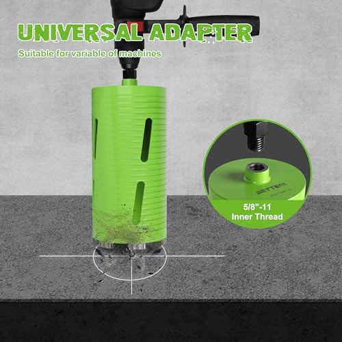 5 Inch Dry Core Drill Bit with Pilot Bit and 2 Pcs Adapters