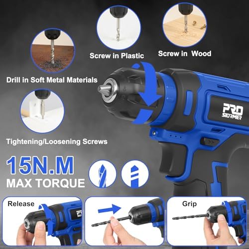 Prostormer 369-Piece Drill Tool Sets Combo Kit, Blue