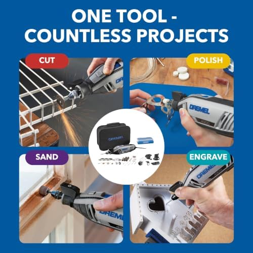 Dremel 4300-5/40 Rotary Tool Kit with LED Light - 5 Attachments & 40 Accessories - Ideal for Grinding, Cutting, Wood Carving, Sanding, and Engraving
