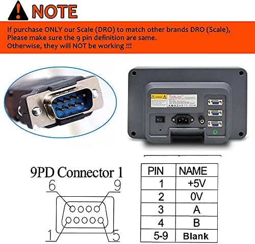 TOAUTO Digital Readout 2 Axis 3 Axis DRO Display Linear Scale 100~1000mm Precision 5um for Bridgeport/Knee Milling Lathe EDM Mill Machine (DRO-3Axis)