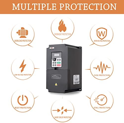 QNK 5.5KW 7.5HP 220V AC 25A VFD Converter Single to 3 Phase Inverter