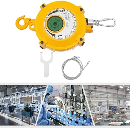 Spring Balancer Retractable Spring Tool Balancer, 1.5m Length Wire Rope 360 ° Rotatable Hook Adjustable Tension Industrial Tool Hanging Holding Equipment (9-15kg/19.84-33.07lbs)