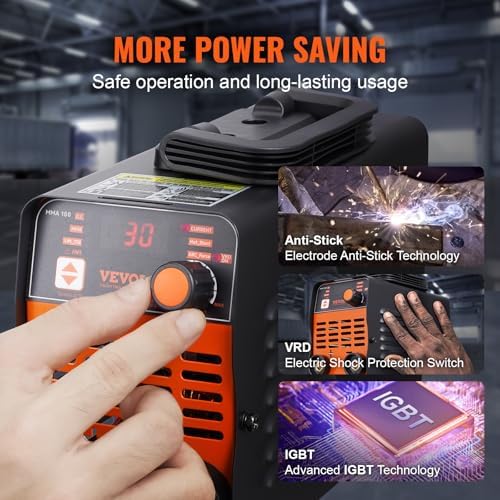 VEVOR Stick Welder, 160Amp 2 in 1 ARC/Lift Tig Welder Machine 110/220V with Hot Start Arc Force Anti-Stick