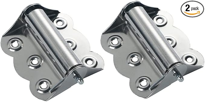 2 Pcs Stainless Steel Screen Door Hinges Hardware Spring Loaded Hinge, Silver